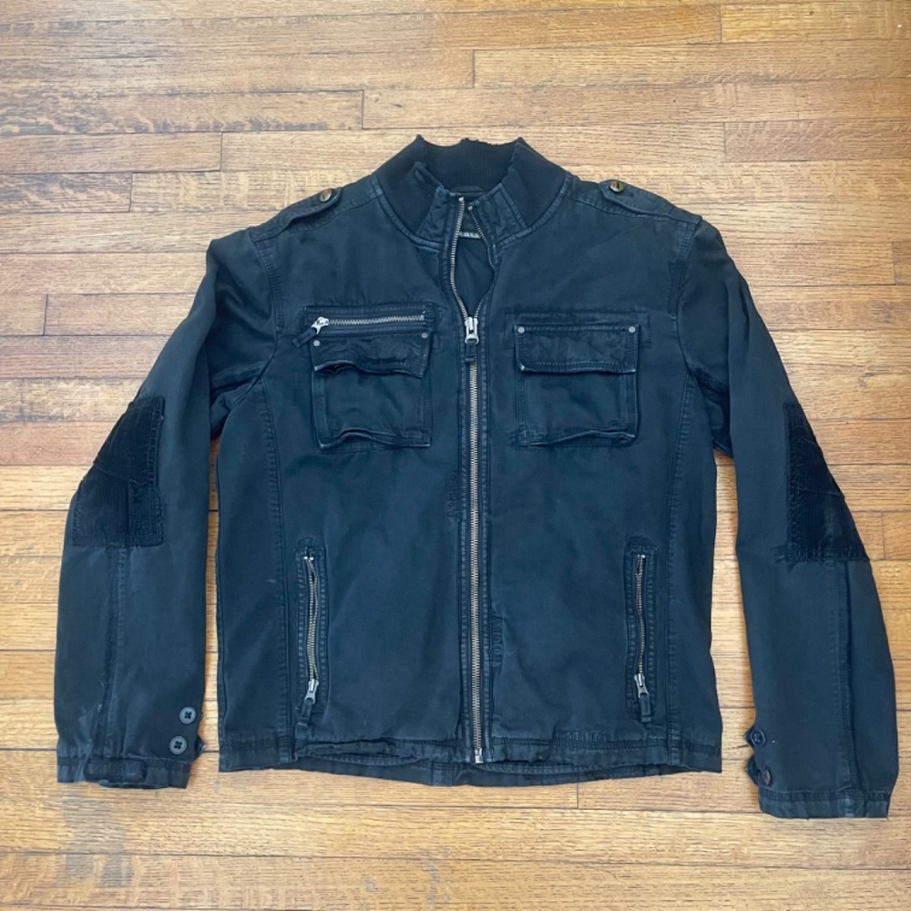 Vintage Triple Five Soul Punk Moto Military Epaulette 90's Jacket - Picture 2 of 14